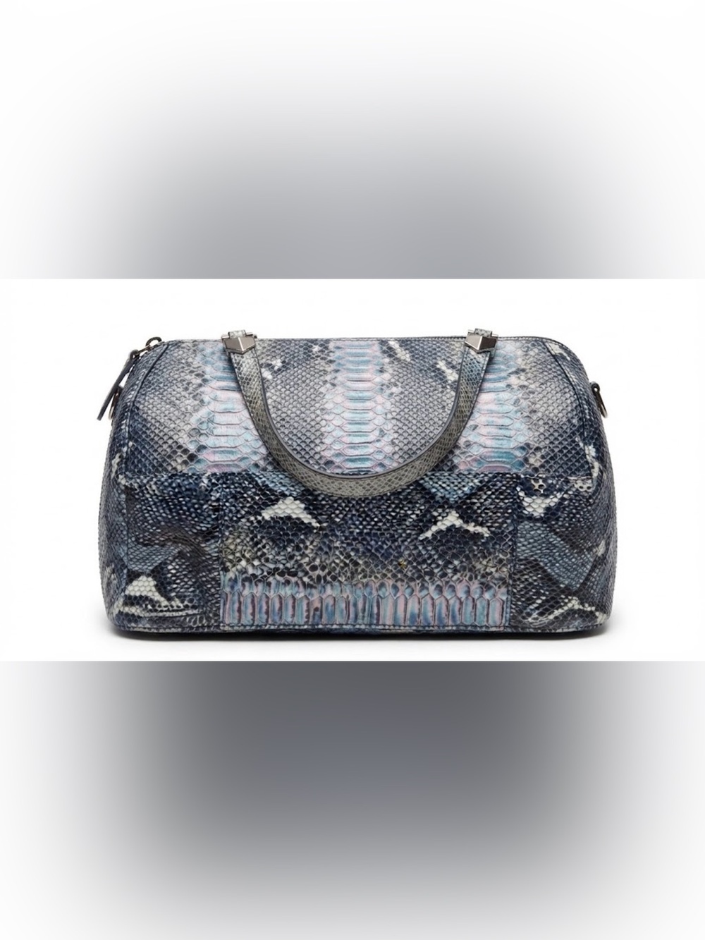 Brahmin Blue Snake-Print Hobo Shoulder Bag - Picture 4 of 9